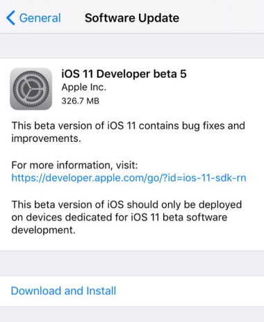 iOS11Beta5ֵø iOS11Beta5бҪ