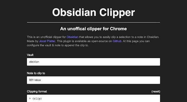 Obsidian网页剪藏插件下载
